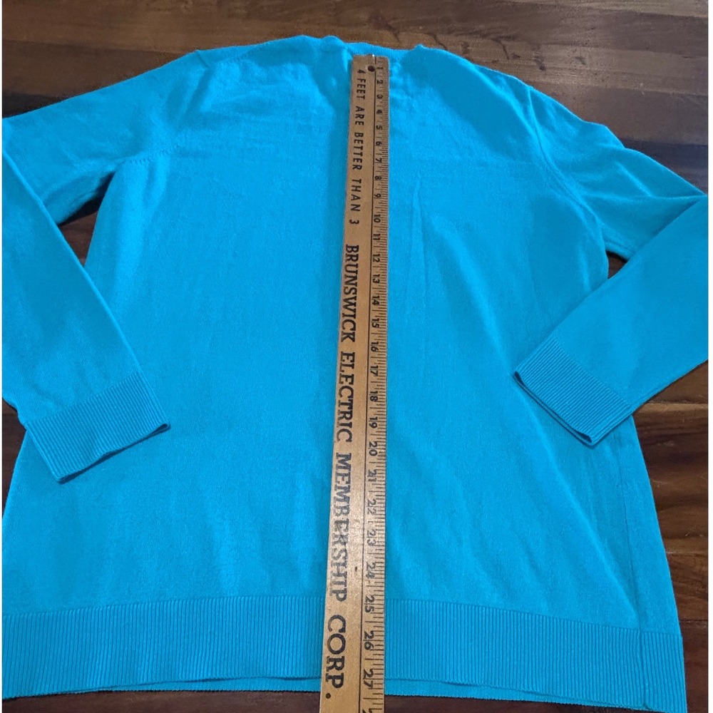 Michael Kors Womens XL Turquoise Blue Crewneck Long Sleeve Pullover Sweater Logo - Picture 5 of 6